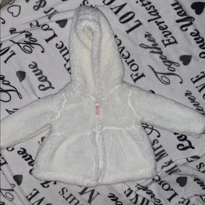 Fluffy white soft fur coat